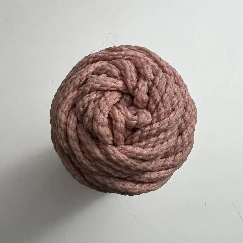 Vintage Omni Macrame Craft Cord 5mm 70 Yards 9 Ply Rose Pink Knotting Weaving